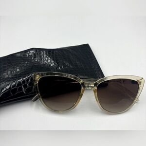 RACHEL ZOE Nina Sunglasses - Nude Crystal / Brown -NWT